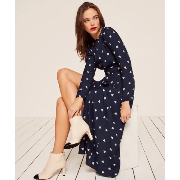 Reformation Vanessa patterned button back dress 17963 - Picture 2 of 14